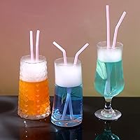 Vista 6 de YAOSHENG 200 pajitas rosadas de 8.26 x 0.2 pulgadas de colores sólidos flexibles, pajitas flexibles de plástico desechables (rosa)