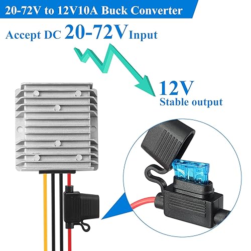 Miniatura 2 de YBBOTT DC 20V-72V paso abajo a 12V 10A 240W impermeable Buck convertidor de energía fuente de alimentación para equipos CNC interruptores paneles