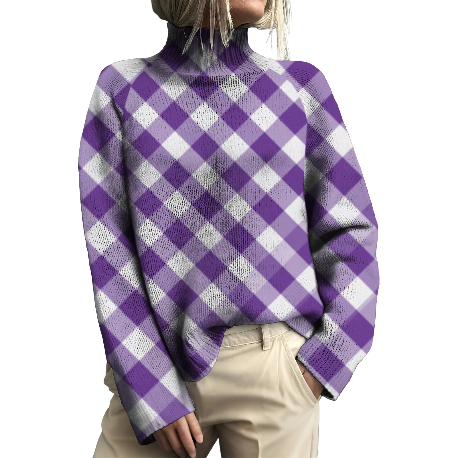 domirica Turtleneck Sweater Women Casual Long-Sleeved Chunky Pullover Sweater Fashion Outfits Fall Winter Clothes 2025