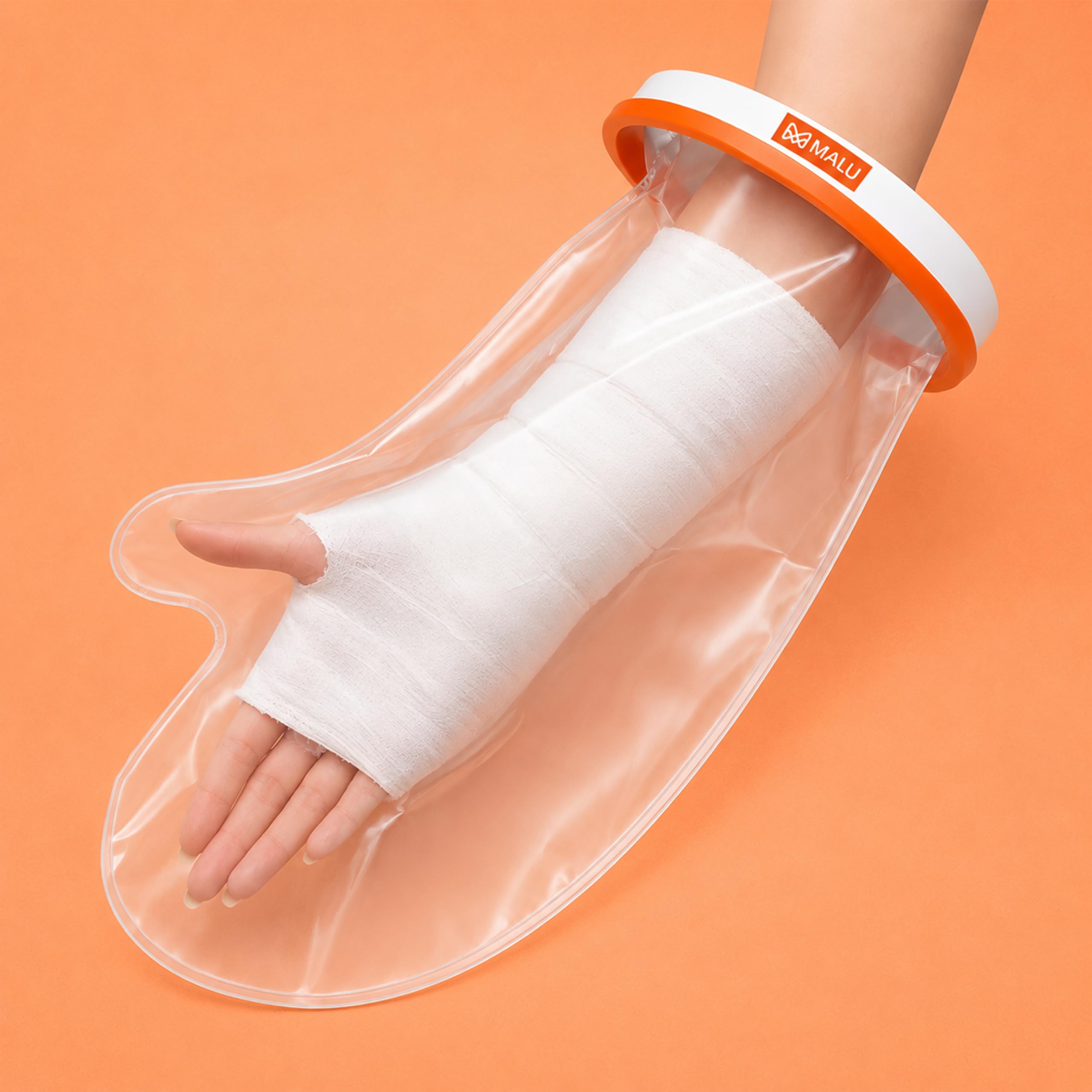 MALU HEALTHCARE Waterproof Hand Cast Cover for Shower & Bath | Reusable Adult Cast Protector | Leak-Proof Silicone Seal | Cast Cover for Shower Hand, Wrist, Surgery & Fracture Recovery