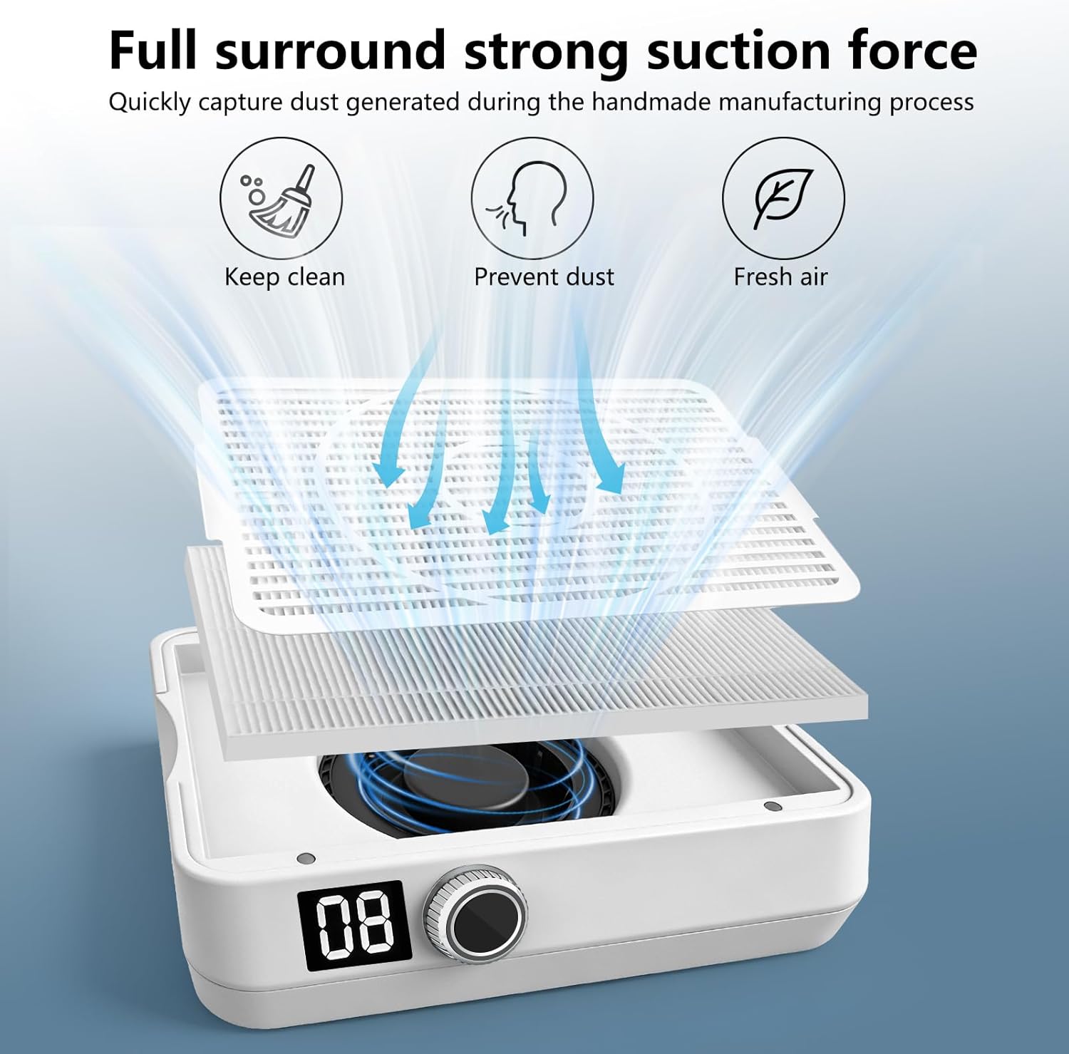 Resin dust Collector, Resin molding Auxiliary Tool, Resin dust Removal Tool with 100 Filter Papers, Professional Jewelry Making&DIY Decoration Resin Tool,Dust Removal for Resin Handcraft Enthusiasts