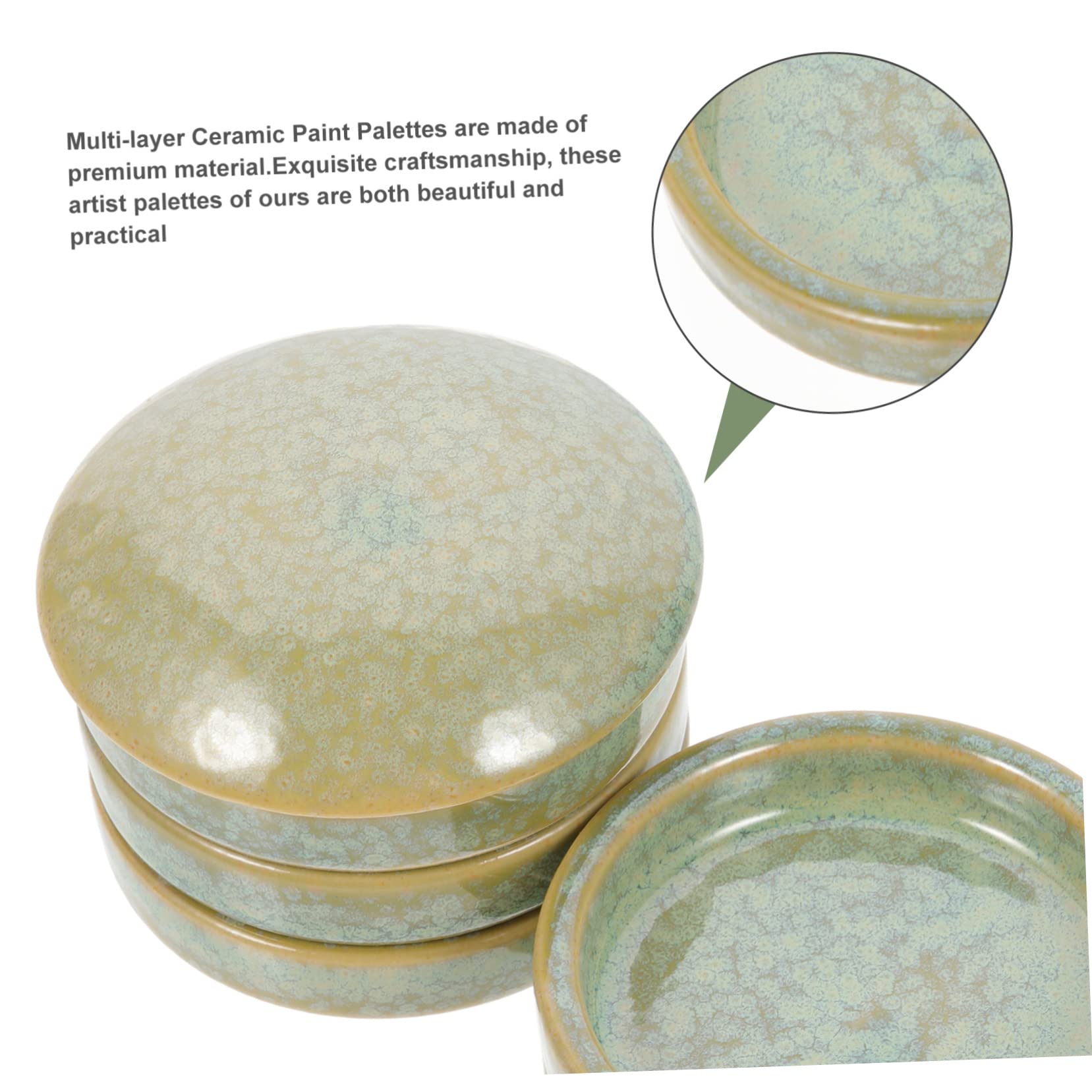 Palette de Peinture Céramique Verte à Cinq Couches, 1 Set