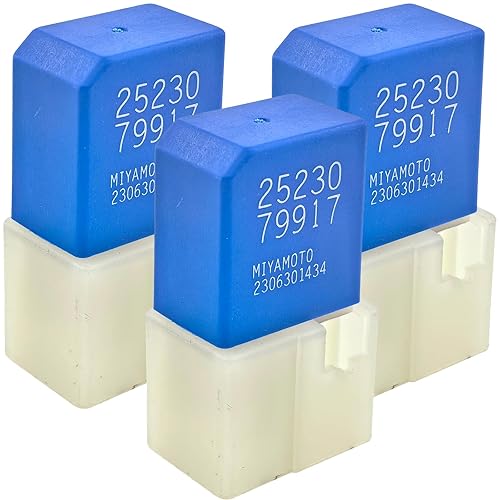 3-Pack 25230-79917 12V DC 40A SPST Automotive Relay – 4-Pin