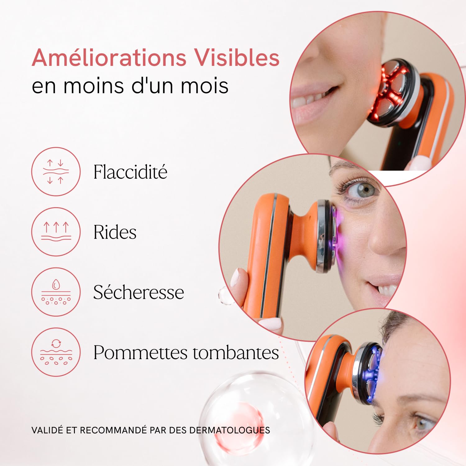 MASDERM | Appareil Radiofréquence Visage 5 en 1 | Masseur Facial Electrique | Nettoyage Facial | Machine Hifu Visage et Corps Professionnel | Galvanica Facial raffermissant | Haute Fréquence