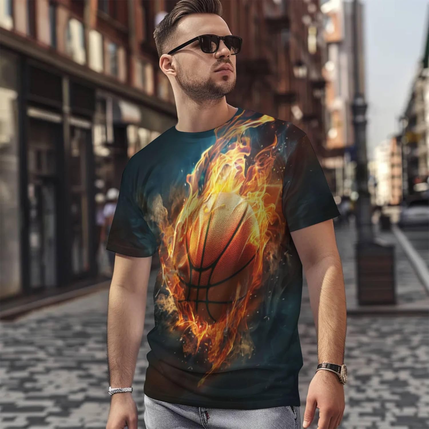 3D Pattern Print T-Shirt with Breathable Cool Lightweight Flexible Easy to Match Diverse and Stylish Casual Wear - Image 6