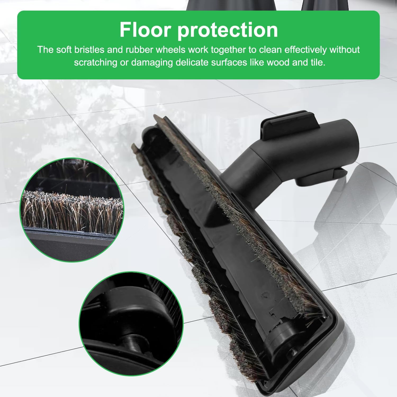 2-Piece Compatible with Miele 1 3/8 Inch(35mm) Vacuum Attachments Abrasion/Soft Bristles/Strip Resistant