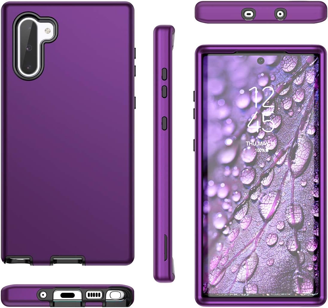 WeLoveCase Galaxy Note 10 Case, Note 10 Cover 3 in 1 Hybrid Heavy Duty Protection Full Body Shockproof TPU Bumper Hard PC Outer Shell Protective Case for Samsung Galaxy Note 10 Purple