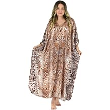 Up2date Fashion Satin Caftan, Exellent Cheetah Print, Plus Size, Style Caf-03
