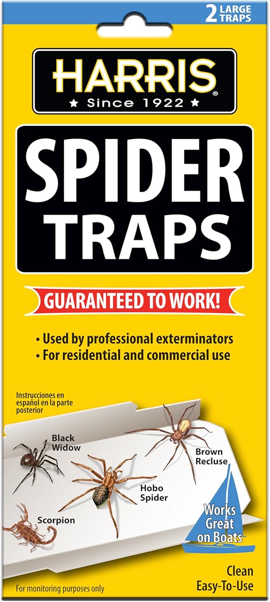 Trampas de pegamento para arañas, sin pesticidas (paquete de 2), mata a la reclusa parda, la araña vagabunda, la viuda negra y más
