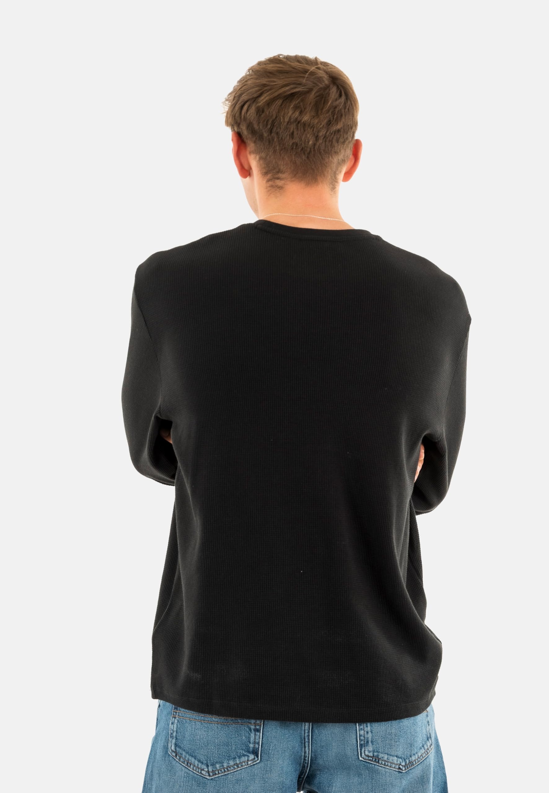 Calvin Klein Ls Waffle Badge Crewnk Tee Lv040em217 T-Shirts Homme (Lot de 1)