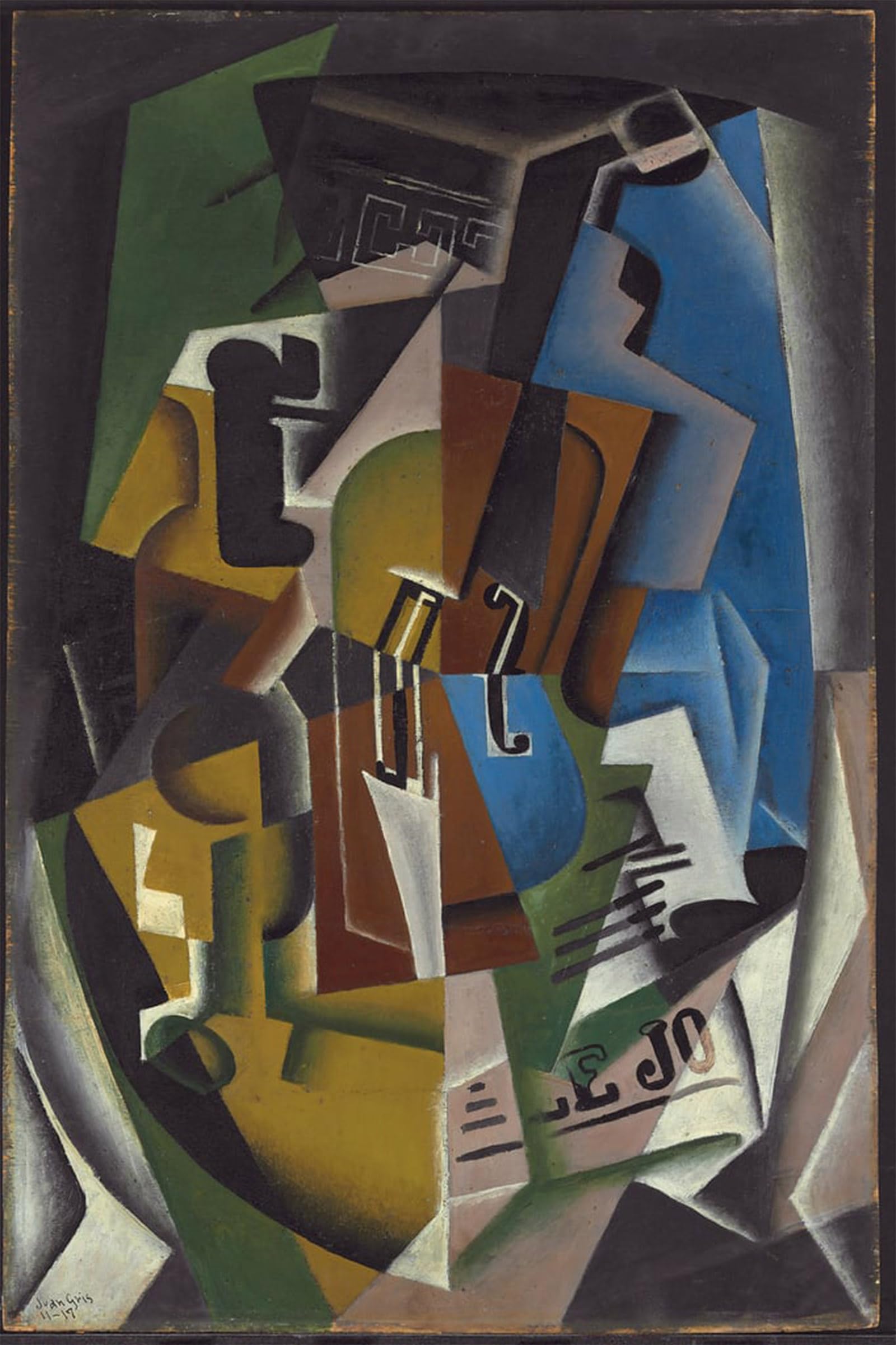 ARTXLXXBN Famous Print Painting Colorful Art Print Violin and Newspaper Violin and Newspaper by Juan Gris Canvas Art Decorations for Home Decor 60x90cm
