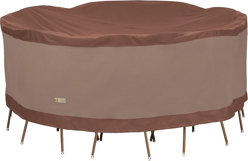 Duck Covers Ultimate Waterproof Round Patio Table & Chair Set Cover, 108 Inch