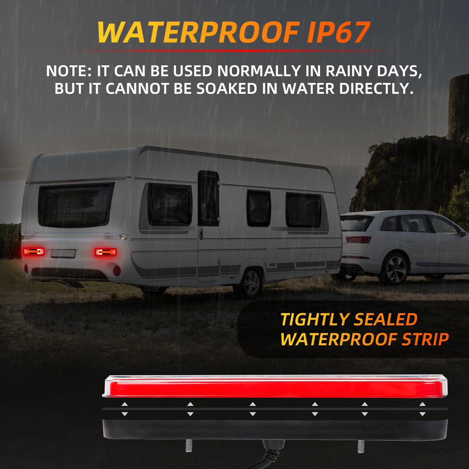 Fanali Posteriori Rimorchio, Fanali Posteriori Universali da 12V 24V DC, Illuminazione per Rimorchi per Camper e Camion Certificati E9 per il Traffico Stradale