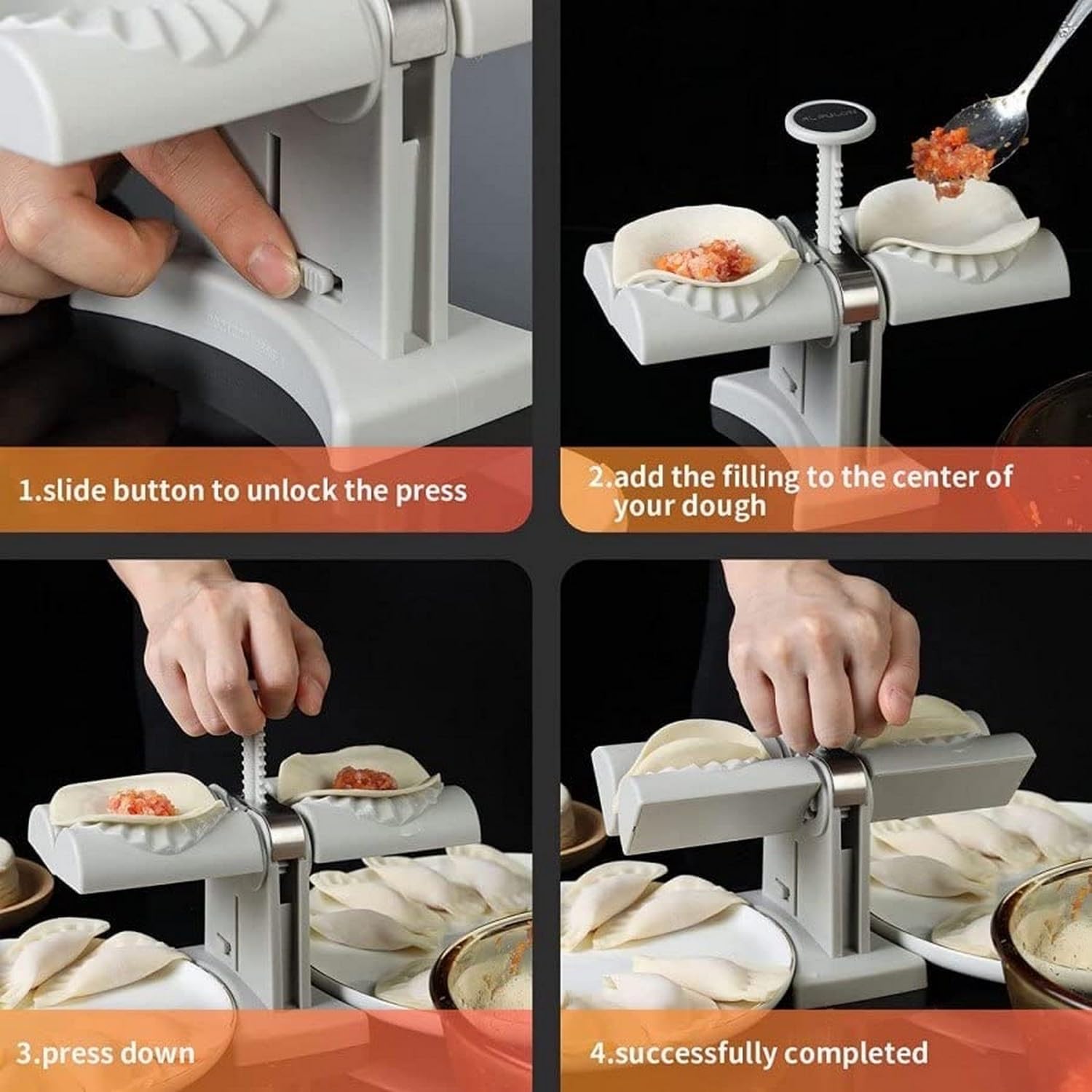 Krishna Zone Double Head Automatic Dumpling Maker Mould Machine, ABS Material, Kitchen Accessories, Make Dumplings, Empanadas, Ravioli 3
