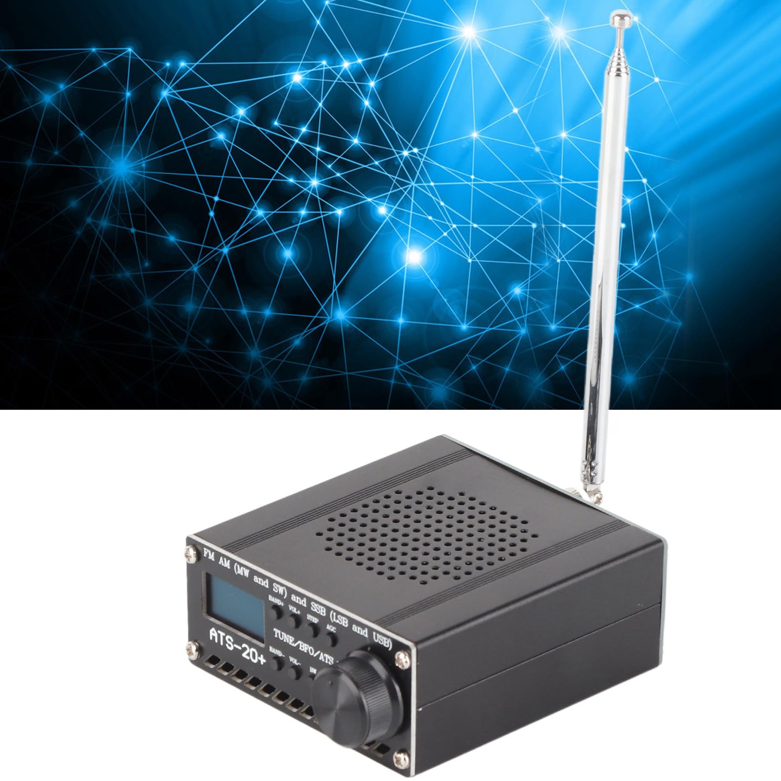 SI4735-RDS-ALL-OLED, Receptor, Carga USB, Am LW MW SW SSB, Long Service Life, Antenna BNC, Altavoz 1W (con) Batería de Litio de 3.6V, para Salida de Audio