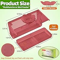 Vista 6 de Comedero para pájaros con ventana con ganchos autoadhesivos que no dejan marcas, transparente y transparente, regalo de observación de aves