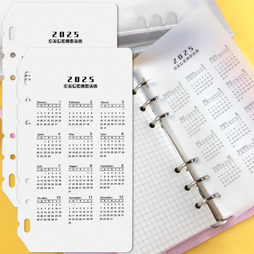 Amazon | 2025年カレンダーバインダー つや消しプラスチック