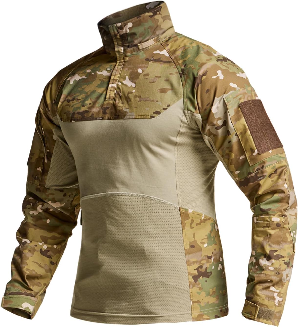 Men's Tactical Combat Shirt, 1/4 Zip Long Sleeve Breathable Military BDU Training Top for Shooting, Hunting, Range Use