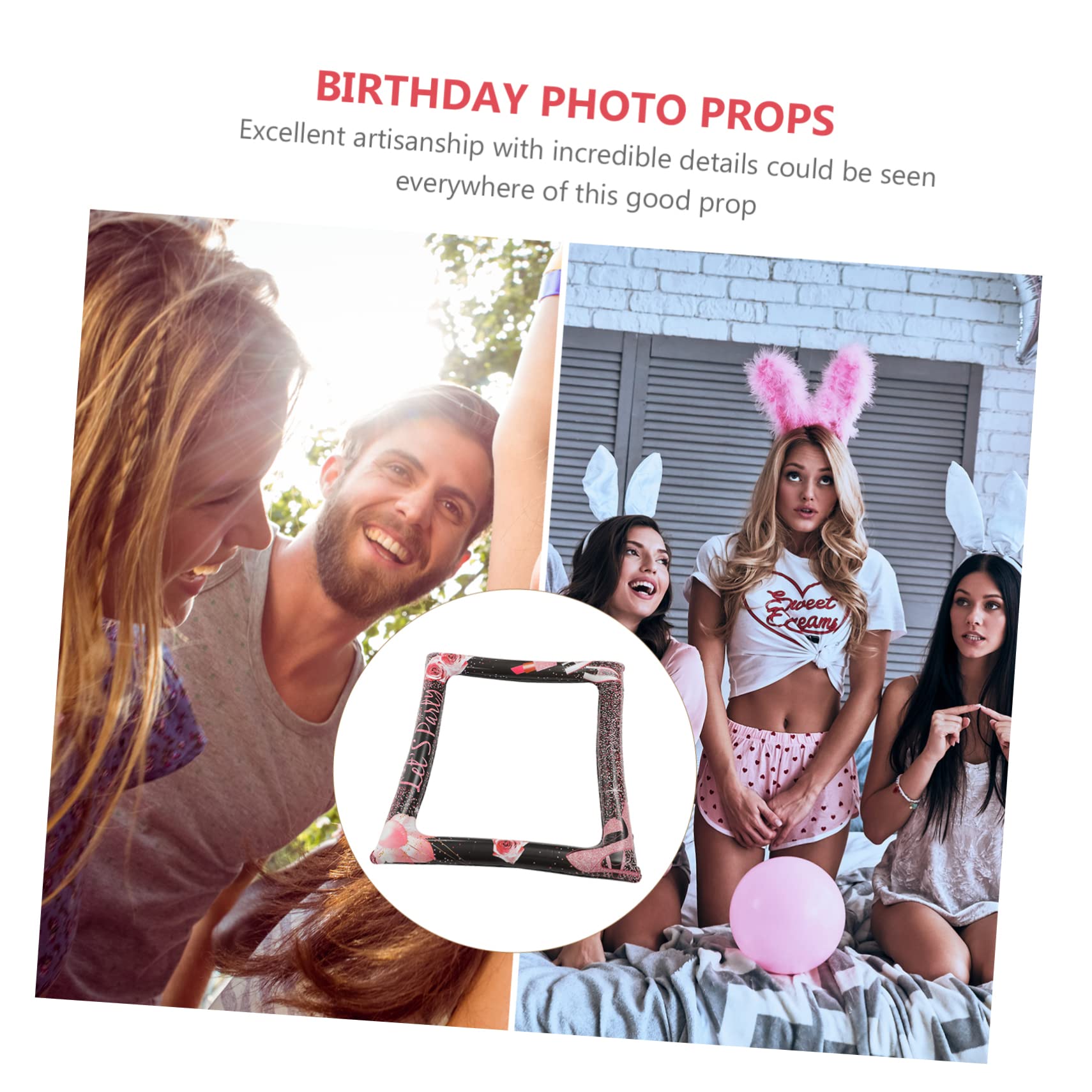 Amosfun 3 Stücke Geburtstag Foto Prop Foto Rahmen Aufblasbare Foto Rahmen Requisiten Für Geburtstag