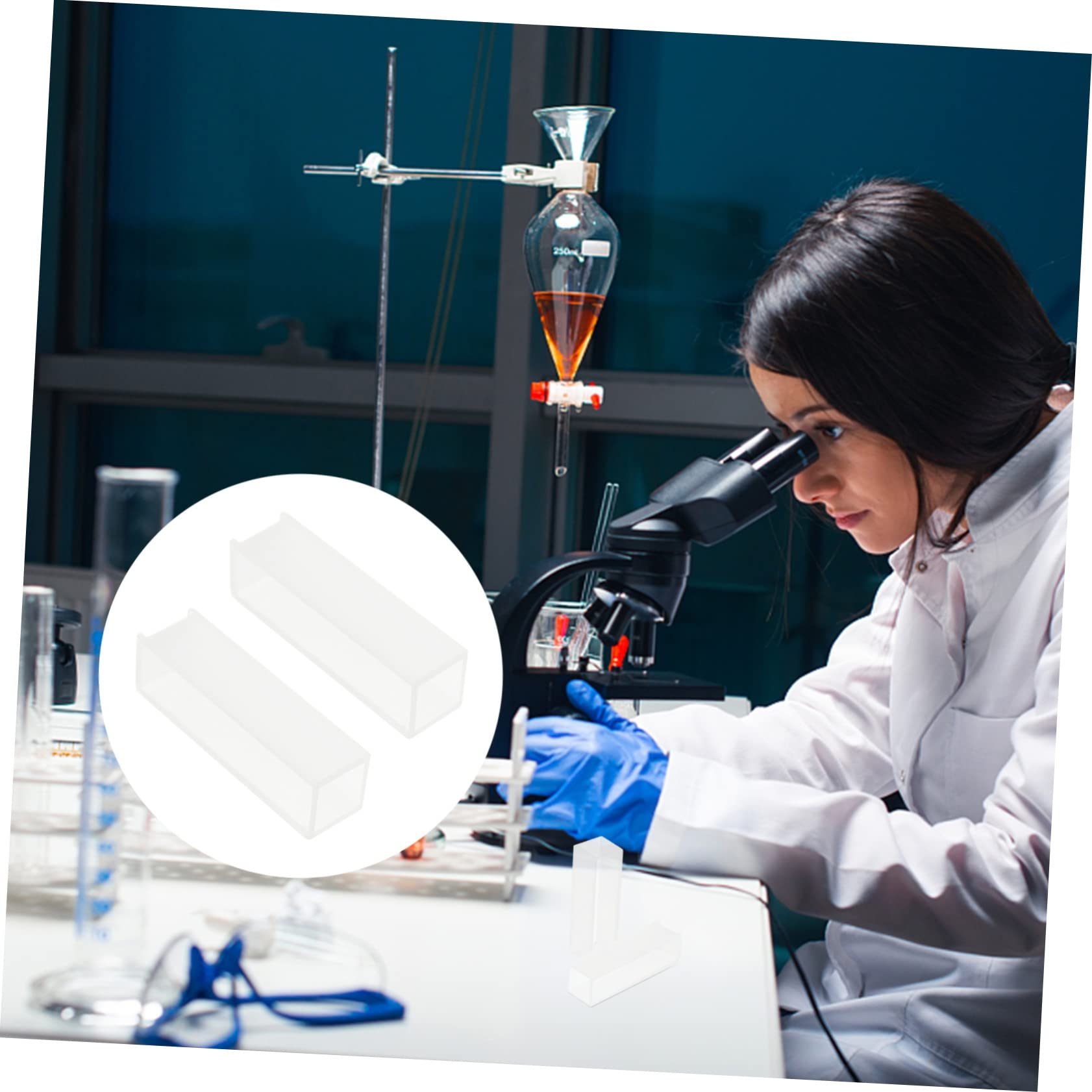 2 Zestawy Kuweta Szklana Dokładny Odczyt Kuweta 10Mm Kuweta Kuweta Optyczna Standardowa Kuweta Mikrokuweta Spektrofotometria Kuweta Przydatna Kuweta Próbka Kuweta Próbki 2 szt*2