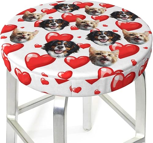 Miniatura 5 de Ouqiuwa Funda redonda para taburete de bar, personalizada, personalizable, con tu nombre, texto, logotipo, suave, lavable, para taburete de bar,