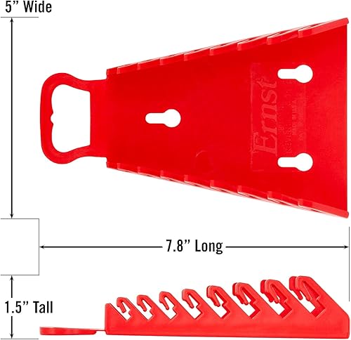 Miniatura 3 de Ernst Manufacturing 5146-Red Gripper - Organizador de llaves inversas, 8 herramientas, rojo