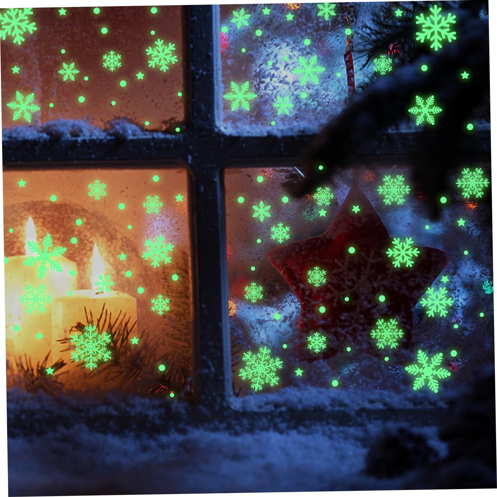 FRCOLOR 16 Blätter Weihnachtsaufkleber Weihnachtsschneeflockenaufkleber Weihnachtswand Abziehen Und Aufkleben Weihnachtsfensteraufkleber Weihnachtsschaufenster Aufkleber Pvc Weiß