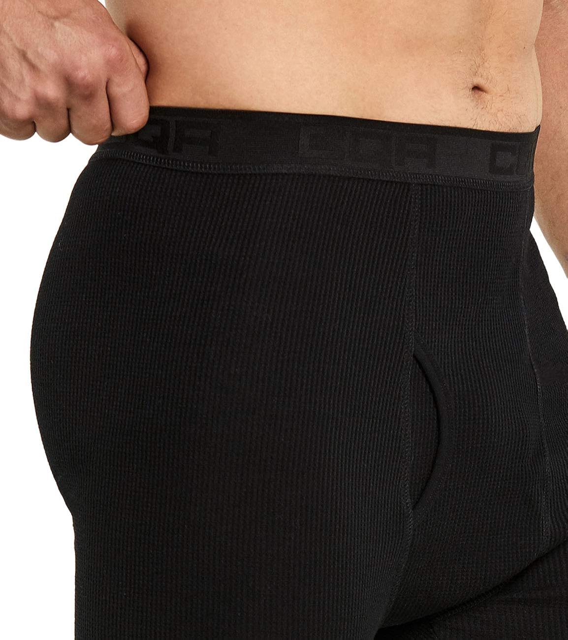 CQR 1 or 2 Pack Men's Thermal Underwear Pants, Midweight Waffle Knit Long Johns, Winter Cold Weather Thermal Bottoms with Fly : Clothing, Shoes & Jewelry