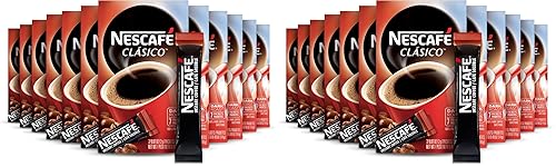 NESCAFE CLASICO, café instantáneo tostado oscuro, (168 paquetes en total), (paquete de 24)