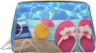 Debou Cool pool vatten sminkväska stor kapacitet läder vattentät sminkväska bärbar resesminkväska smink organiseringsväska för kvinnor, vit, en storlek, Vitt, En storlek
