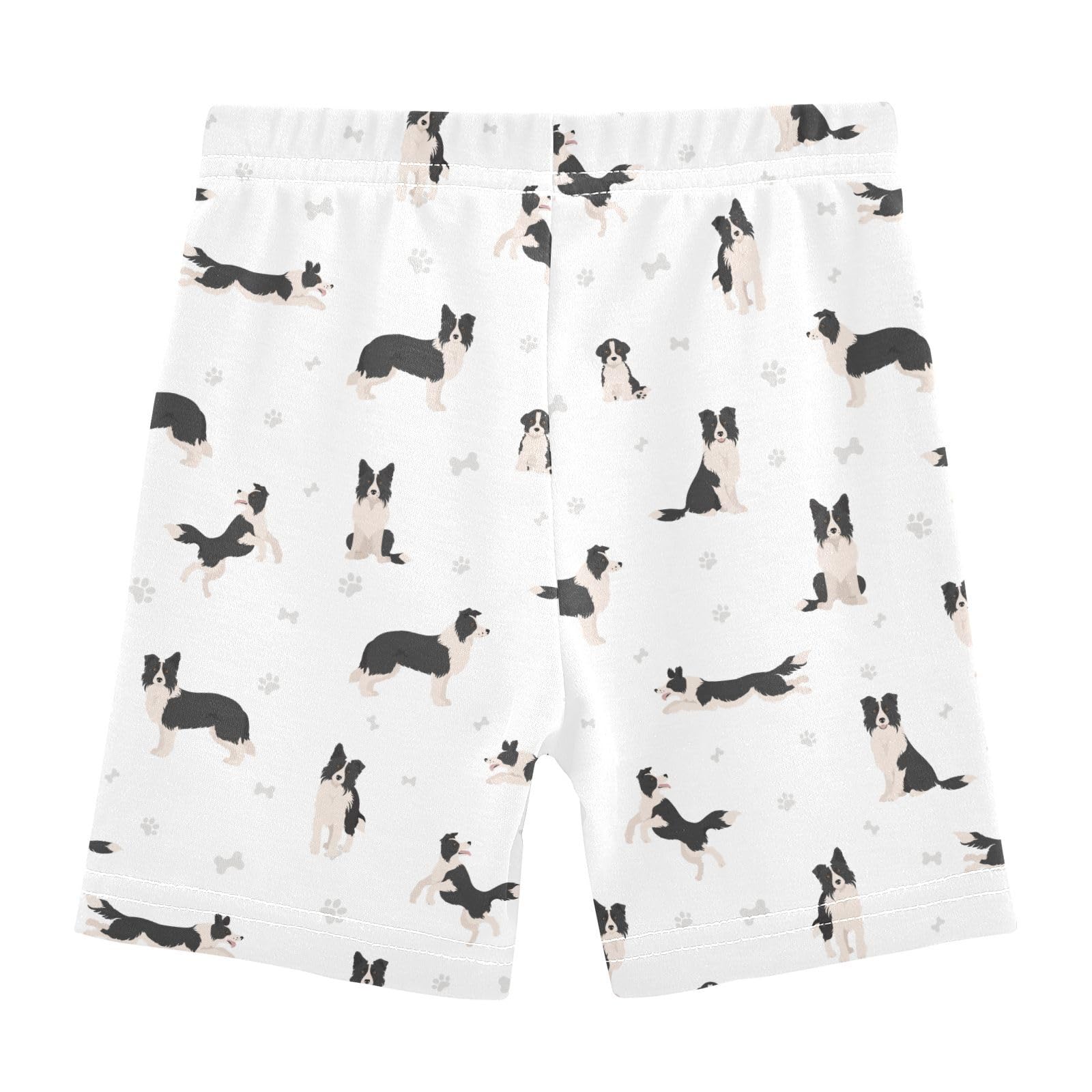 JHKKU Girls Border Collie Dog Shorts Cotton Cartwheel Bike Kids Biker Under Dress Dance Short Girl Clothes 10Y