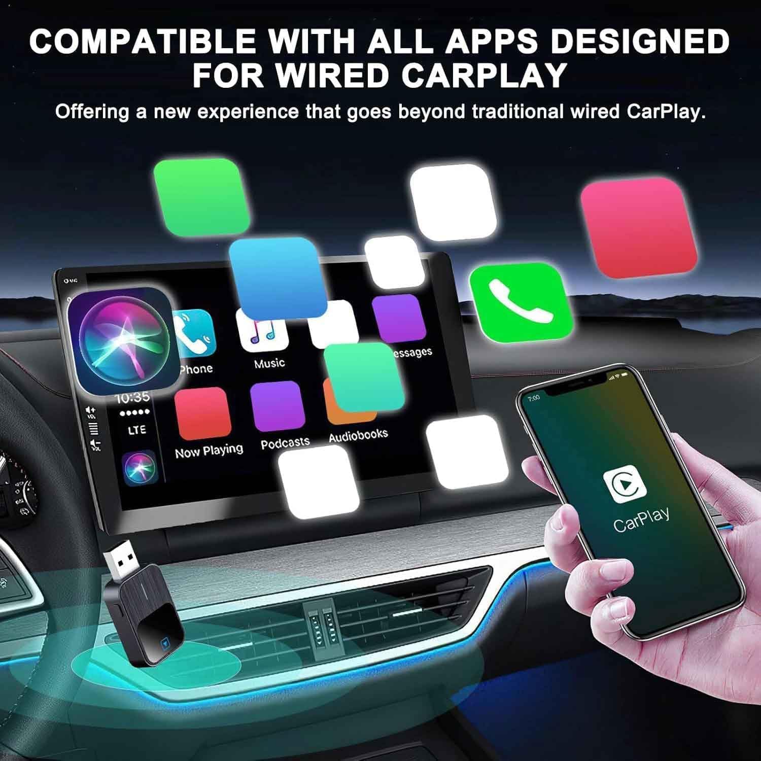 CarPlay Dongle für Cadillac XT5 2017-2024 Plug & Play Kabellos