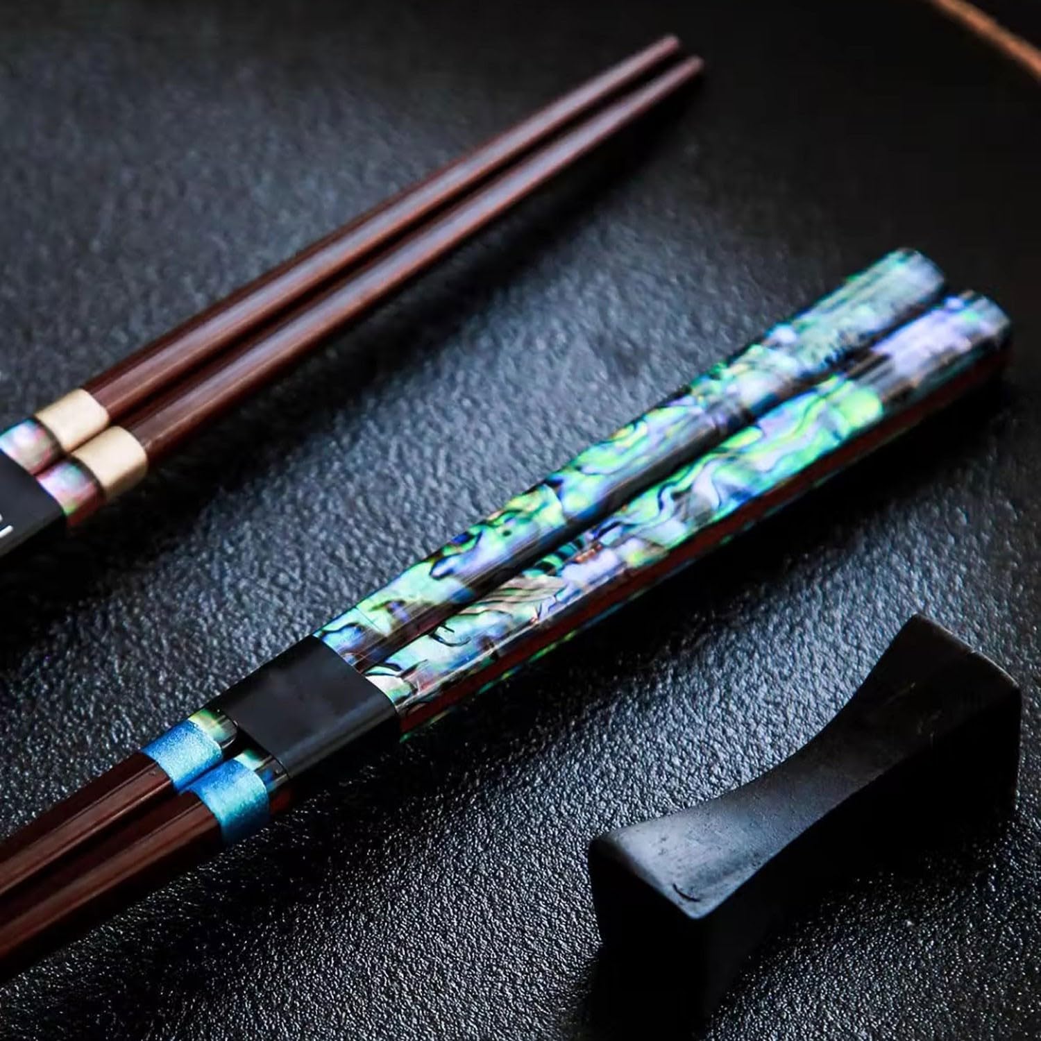 BBAUER baguettes chinoises Acier inoxydable ChopstickBaguettes japonaises pointues antidérapantes, cadeau fait main pour les couples(Color:B,Size:21cm)