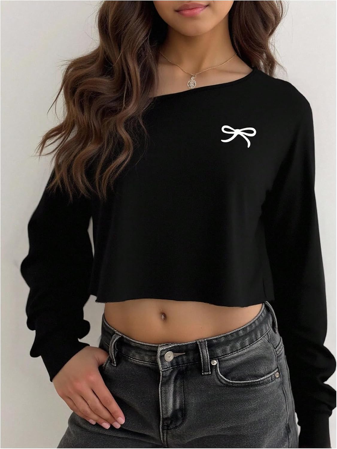 SOLY HUX Girl's Off The Shoulder Sweatshirt Tops Long Sleeve Cute T Shirts