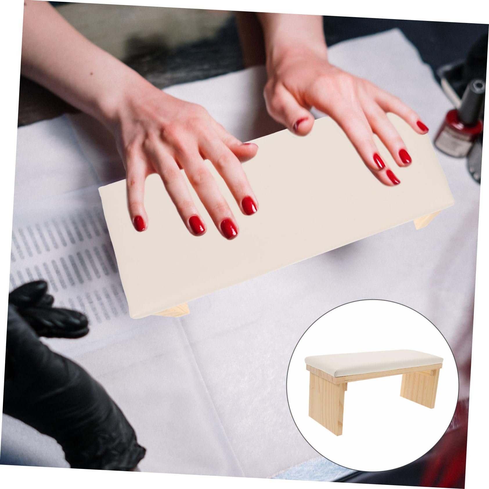Homoyoyo Cuscino Per Poggiamani Per Unghie Cuscino Per Manicure Superficie in Pu Accessorio Per Nail Art Comodo e Facile Da Pulire Per Centri Estetici e Uso Domestico