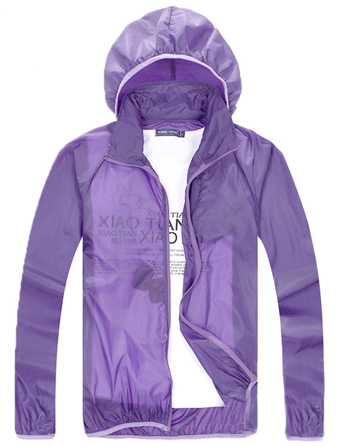 Only Faith Summer Ultra Thin Transparent Anti UV Waterproof Breathable Quick Dry Clothing (S(Chest: 40.16