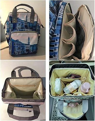 Miniatura 2 de Mochila personalizada de elefante para pañales con nombre personalizado de enfermería bolsas de bebé hombro bolsa de viaje Daypack, Personalizado 4,