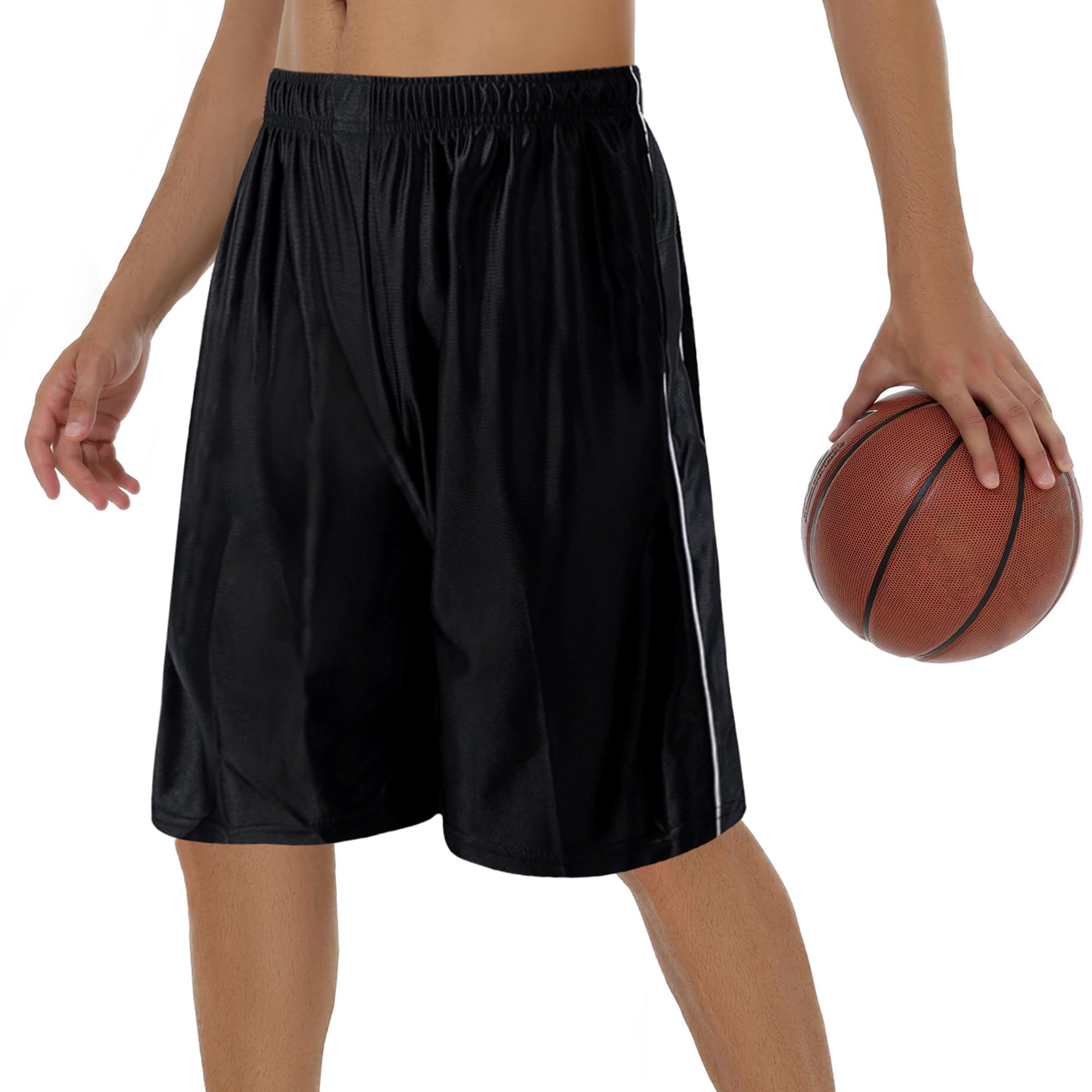 Mens 11 Cool Basketball Shorts with Pockets Long Gym Athletic Shorts Running Quick-Dry Drawstring