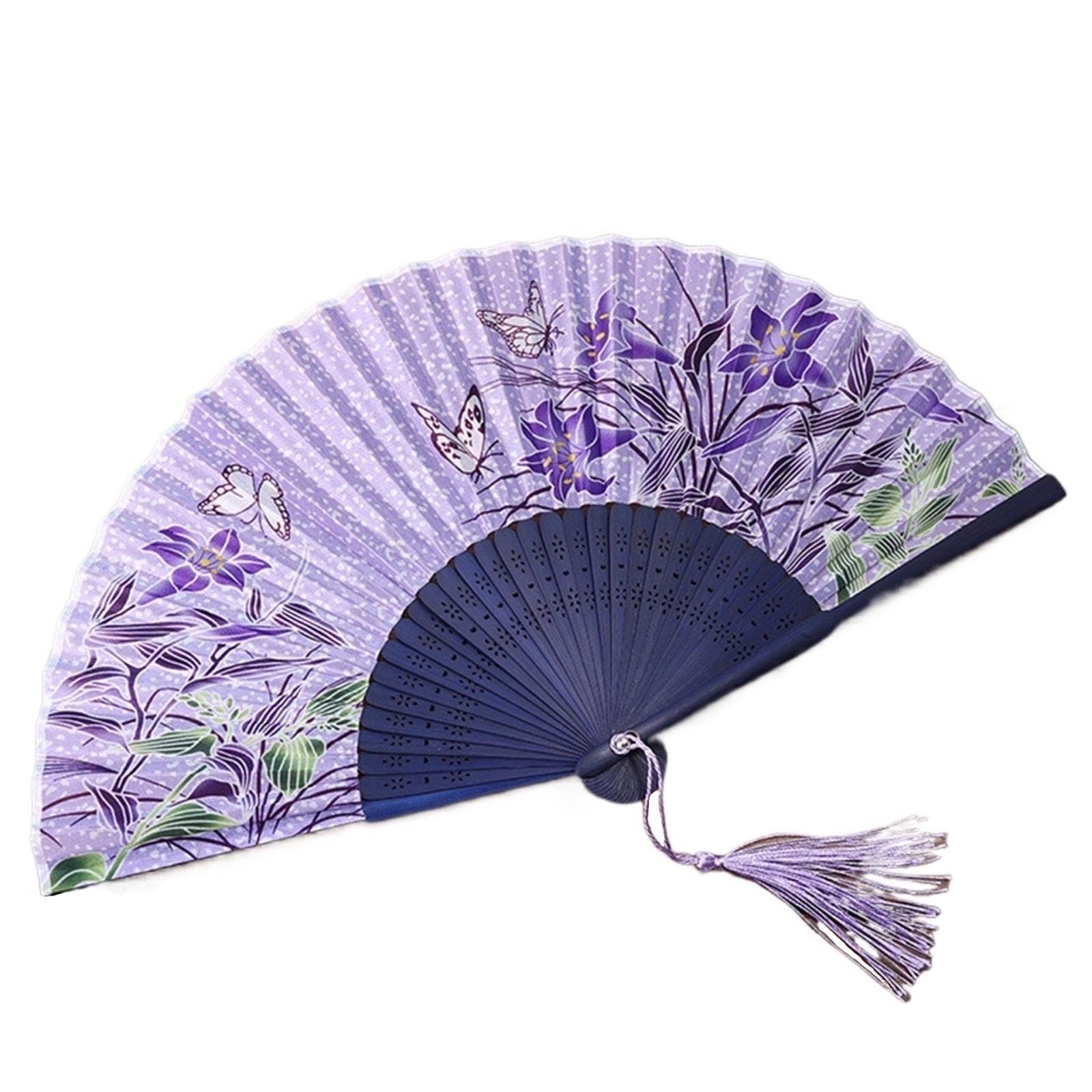 SXTYYH Hand Fan Folding, Beautifully Designed Folding Fans for Women, Handheld Fan Chinese Japanese Style, Party Music Festival Weddings Dance, Folding Fans(G)