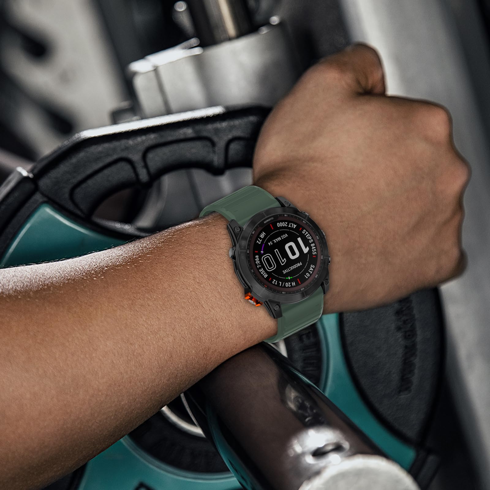 Cinturino in silicone Quickfit compatibile con Garmin Fenix 8 51 mm/Fenix 7X/7X pro/6X/6X pro/5X/5X plus/3/3 HR,26 mm Sport Cinturino di ricambio per Descent Mk2i/Mk3i/Tactix 8 AMOLED 51 mm
