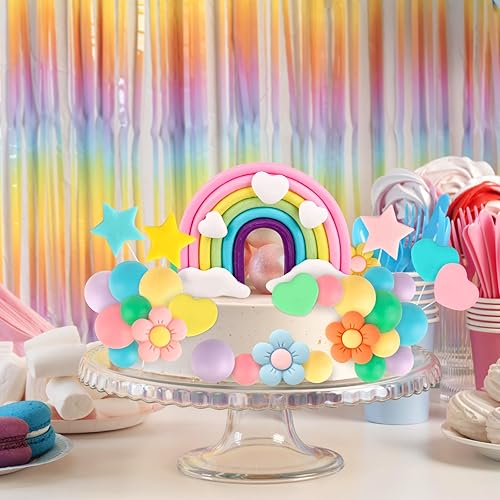 Miniatura 87 de Hooqict 26 piezas de decoraciones de pasteles de los años 80 y 90, decoraciones retro de los años 80 de hip hop con bolas de purpurina para cupcakes