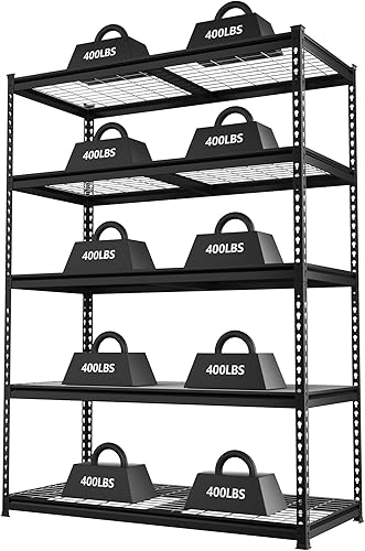 Miniatura 14 de WORKPRO Estantería de garaje, 68 pulgadas de ancho x 24 pulgadas de profundidad x 65 pulgadas de alto, carga de 7200 libras, estantes de metal