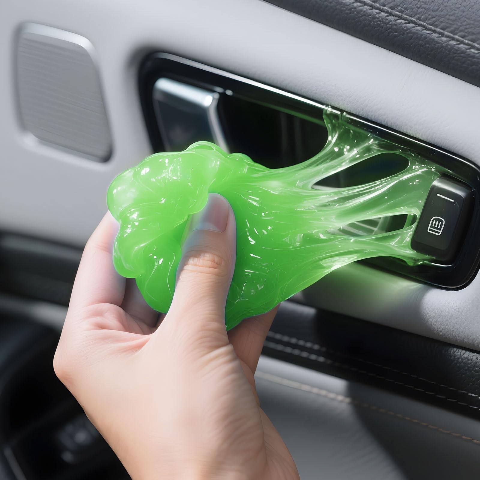 Car Cleaning Gel,Reusable Car Cleaning Putty for Interior Detailing, Car Cleaning Supplies, Auto Detailing Tools, Car Slime for Dust Removal, Car Accessories Interior, Car Cleaning Kit(Green, 0.8 OZ)