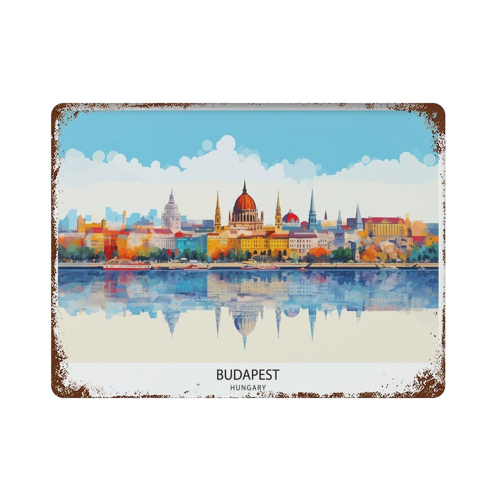 xiaoxiaoshen Budapest Hungary Travel Home Trave_4 Wall Decor Art Metal Tin Poster Modern Home Decor Art Home Bar Shop Decorations Vintage Sign 30x40cm