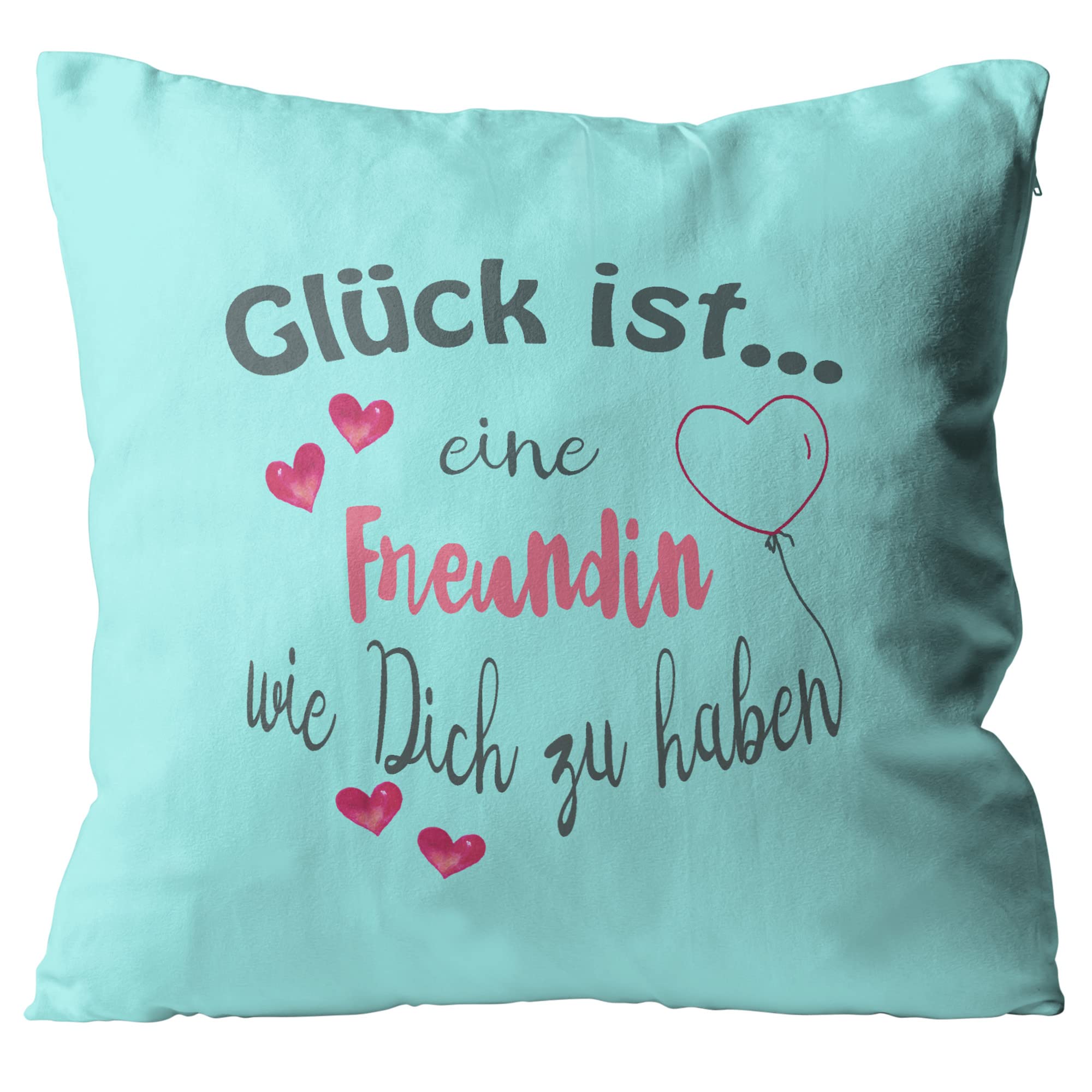 Herz & Heim Kissen Für Die Beste Freundin – Mit Spruch & Persönlicher Widmung, 40x40 Cm, Weiß, Waschbar