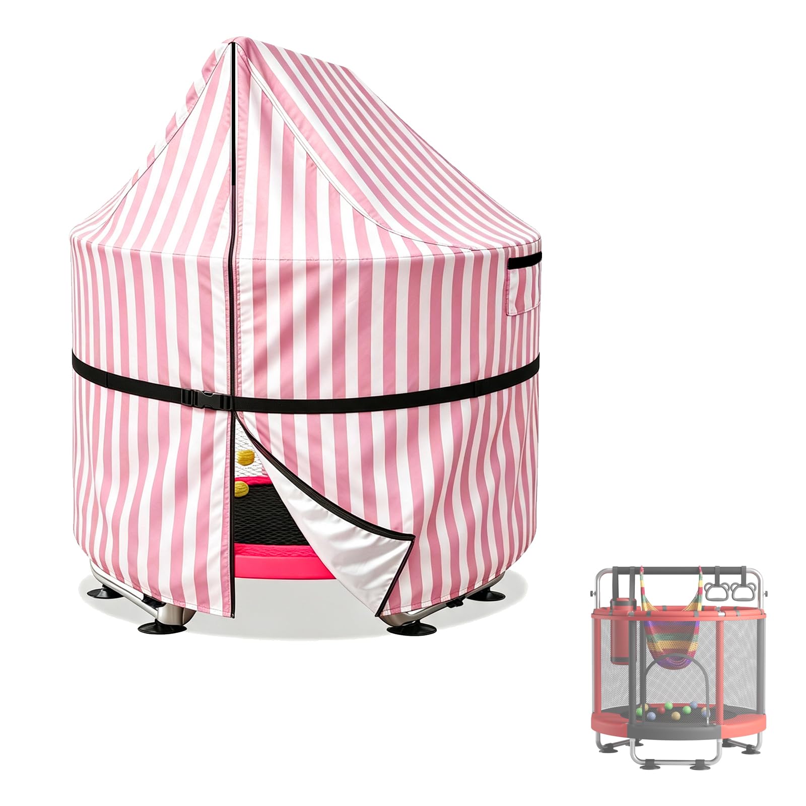 60 Inch Kids Mini Trampoline Cover, Waterproof Full Enclosure with Zipper