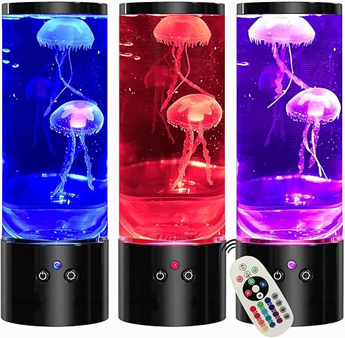 Miniatura 1 de LAMZZP Lámpara de medusa líquida, lámparas de medusas para adultos y niños, lámpara de mesa con control remoto, luz nocturna de acuario con luz que