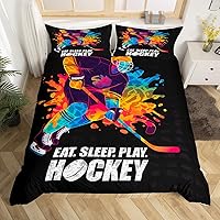 Vista 37 de Funda de edredón de béisbol matrimonial, juego de ropa de cama con temática de juegos de deportes de pelota para niños, funda de edredón de guantes