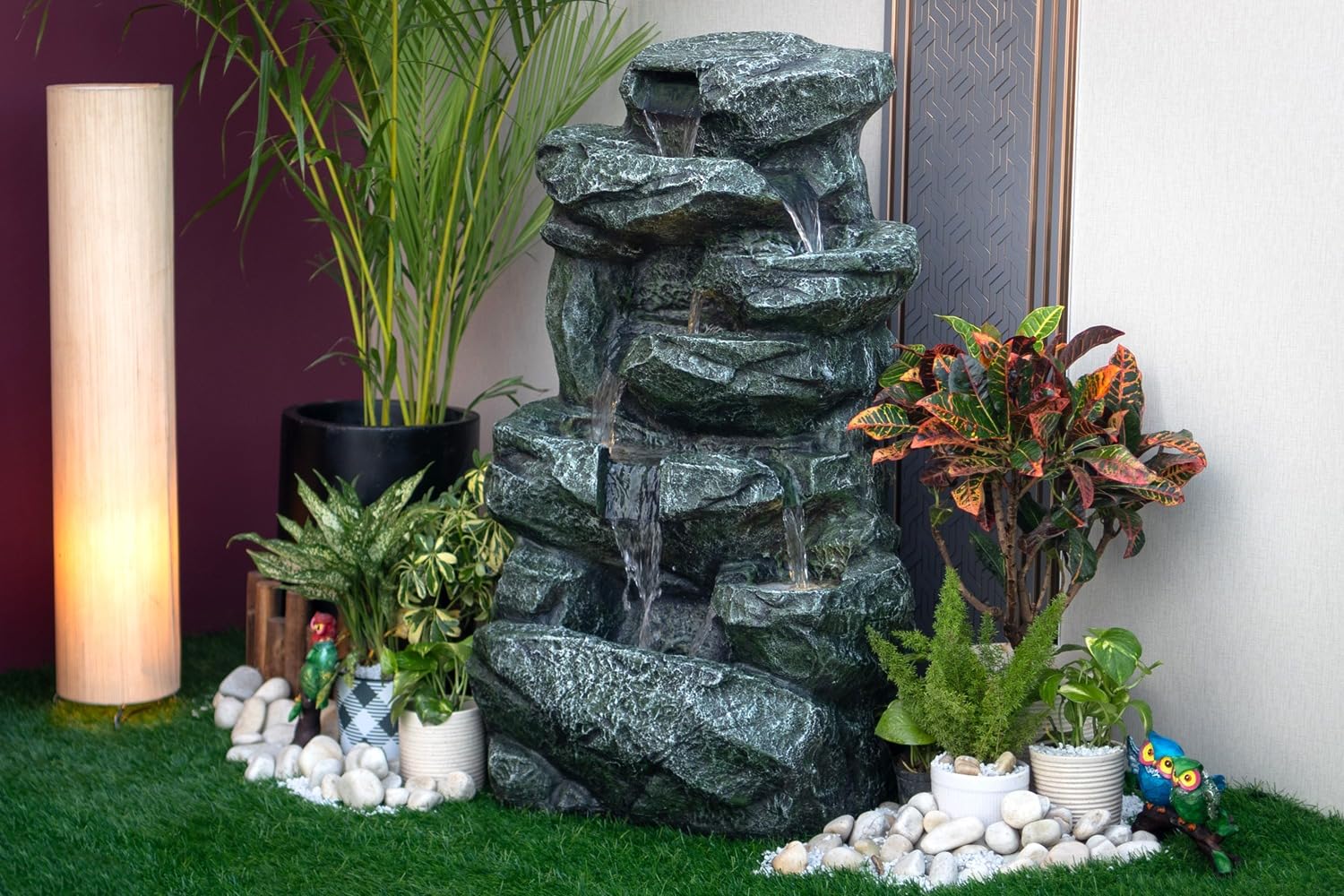 EXPLEASIA Rainforest Water Fall Water Fountain, Water Fountain for Home Big Size, Water Fountain for Garden, Water Fountain for Home vastu, Fountain for Home décor Waterfall (48.3 x 38.1 x 101.6) Cm - Image 7 thumbnail