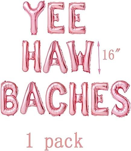 Miniatura 2 de Banner de globos de Yee Haw Baches de oro rosa, decoración de fiesta de despedida de soltera Yeehaw, decoración de fiesta de compromiso de despedida